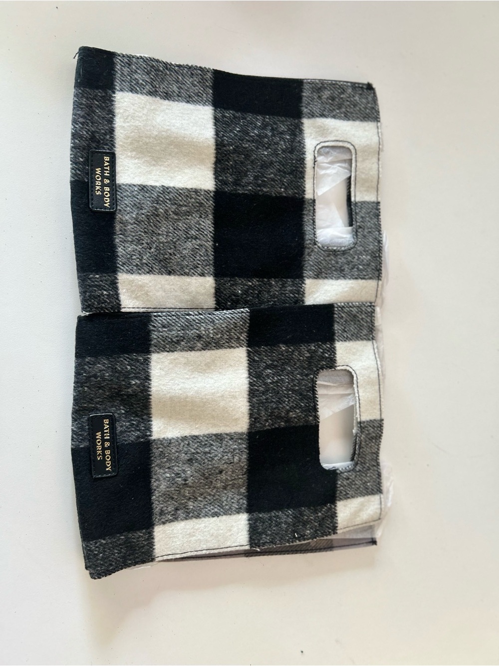 Bath & Body Works Black and White Plaid Mini Bag Set